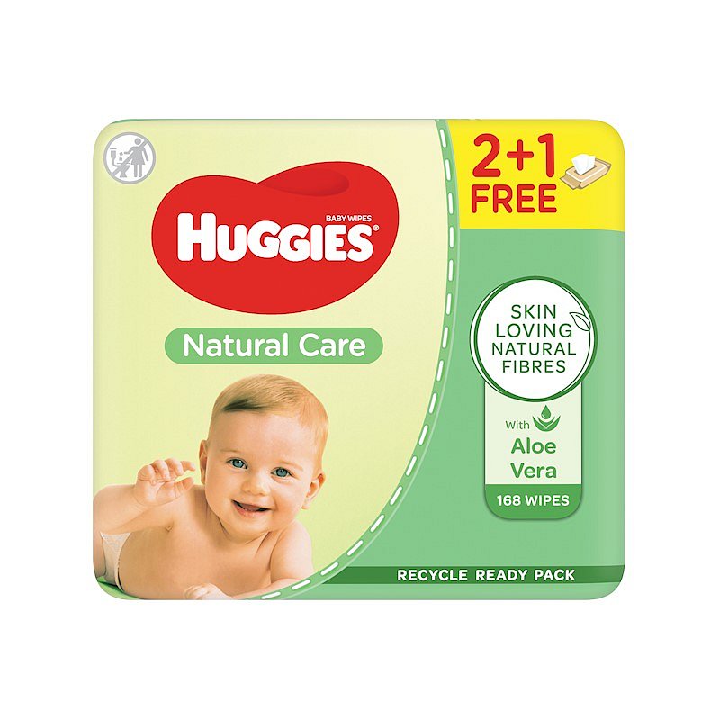 HUGGIES® Vlhčené ubrousky Natural Triplo 56x3 ks