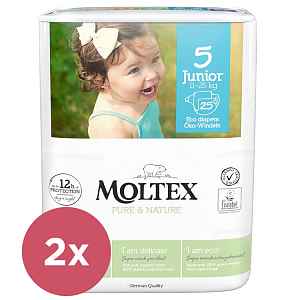 2x MOLTEX Pure&Nature Pleny jednorázové 5 Junior (11-25 kg) 25 ks