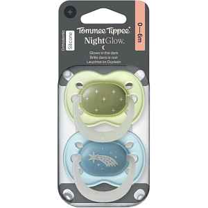 Tommee Tippee NightGlow Soother 0-6m dudlík Boy 2 ks