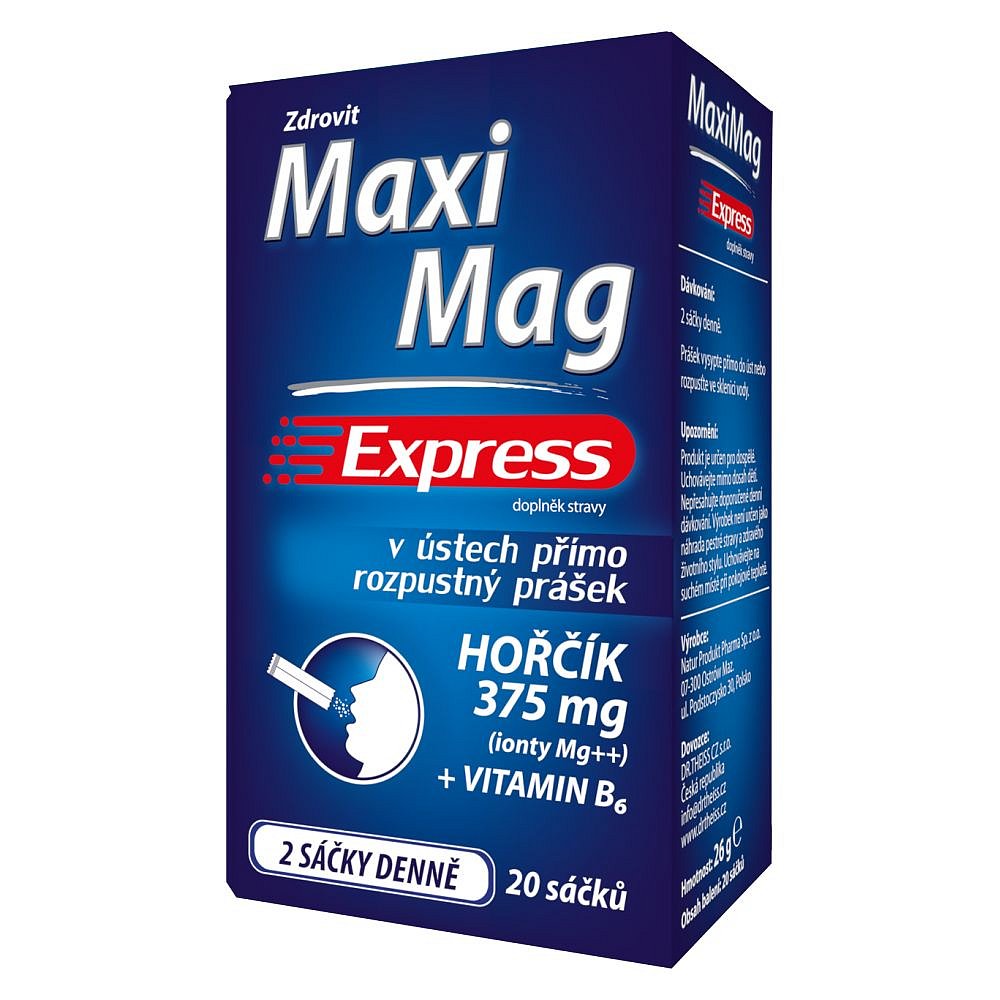 ZDROVIT MaxiMag Express hořčík 375 mg + vitamin B6 20 sáčků