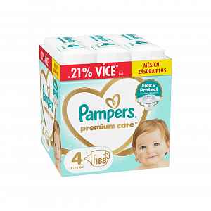 Pampers Premium Care vel. 4 9–14 kg dětské pleny 188 ks