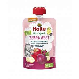 Zebra Beet-Pouchy Apple, Banana with Beetroot – Bio ovocné pyré jablko, banán a červená řepa