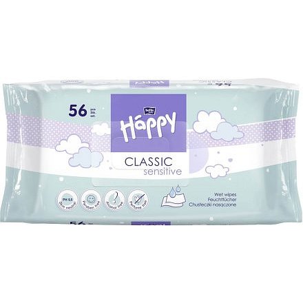 Happy Classic Sensitive čistící ubrousky á 56ks