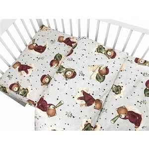 Miminu Povlečení do postýlky, bavlna, 2D sada, Teddy and Moon - béžová, 135 x 100 cm