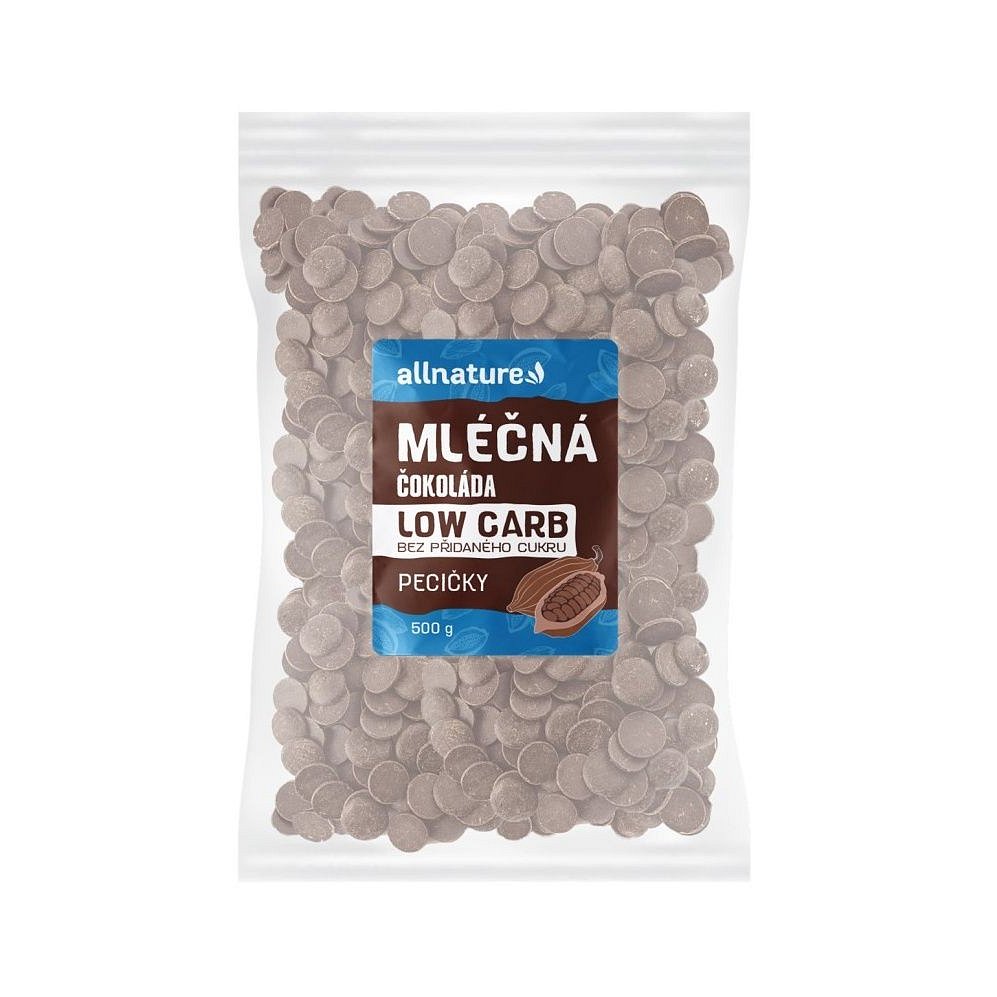 Allnature Čokoláda mléčná LOW CARB pecičky 500 g