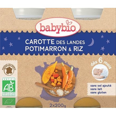 BABYBIO mrkev dýně rýže 2x200g