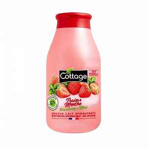 Cottage Moisturizing Shower Milk - Strawberry & Mint sprchové mléko 97% přírodní  250 ml