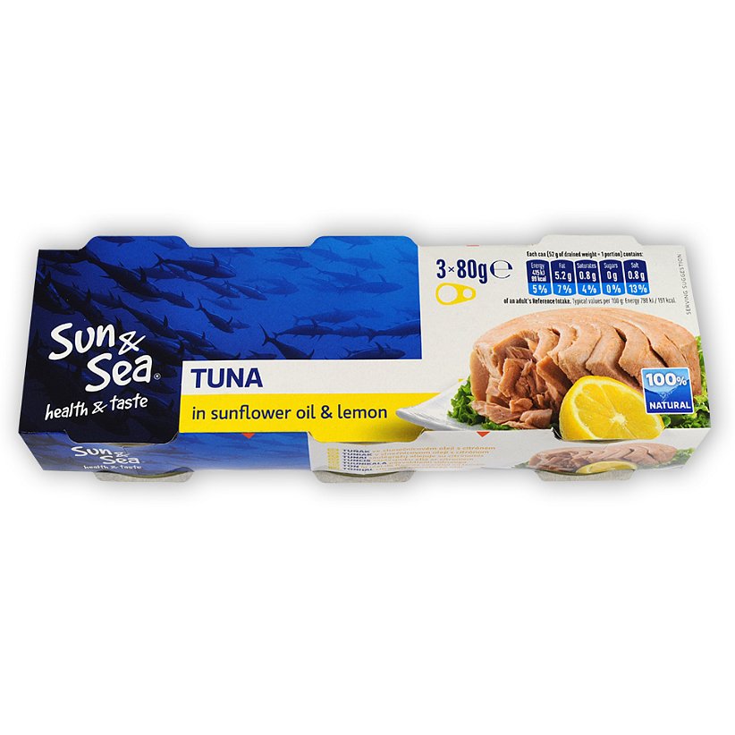 Tuňák ve slunečnic. oleji s citrónem 3x80g Sun&Sea