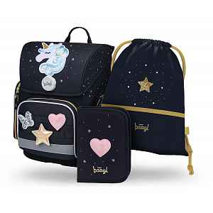 Baagl Školní set Ergo Unicorn Gold
