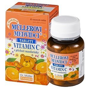 Müllerovi medvídci tablety s příchutí mandarinky a vitaminem C 45 tablet