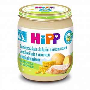 HiPP BIO Bramborové pyré s kukuřicí a krůtím masem 125g