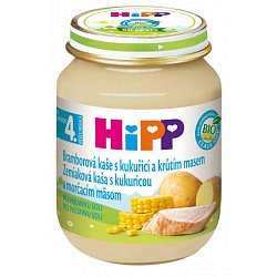 HiPP BIO Bramborové pyré s kukuřicí a krůtím masem 125g