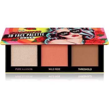 Rude Cosmetics NoFilter 3D Face Palette konturovací paletka odstín Roses 9,9 g