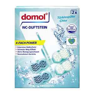Domol WC blok 4v1 tyrkysový chlór 96 g