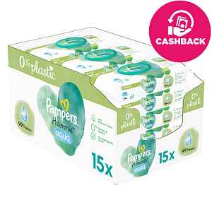 PAMPERS Harmonie Aqua dětské čisticí ubrousky 15 balení = 720 ubrousků