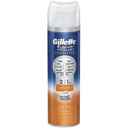 Gillette FusProg Sens pěna na holení Active Sport 250 ml