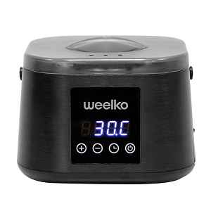 Ohřívač depilačního vosku s úložným prostorem pro špachtle Weelko Epilspat - 500 ml, černý