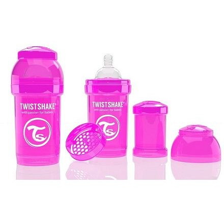 Twistshake antikoliková láhev 180ml PINK