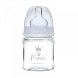 Canpol babies Lahev se širokým hrdlem ROYAL BABY 120ml modrá