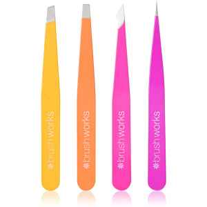 Brushworks Combination Tweezer Set sada pinzet na obočí typ Brights 4 ks