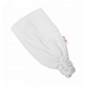 Baby Nellys Lehká mušelínová čelenka Bandana, bílá vel.  104/110