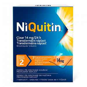 NiQuitin Clear 14 mg/24h, 7 transdermálních náplastí
