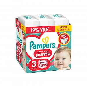 Pampers Active Baby vel. 3 6–11 kg plenkové kalhotky 214 ks