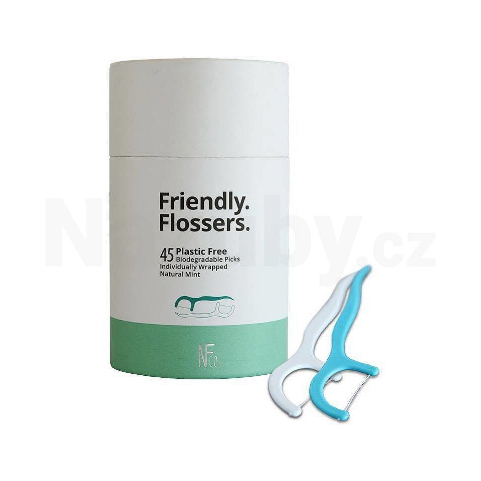 The Natural Family Co. Friendly Flossers zubní nit 45 ks