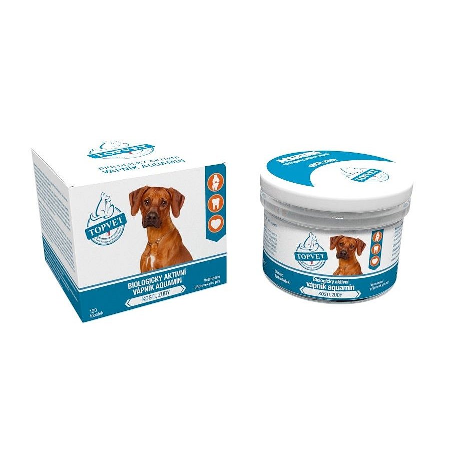 Topvet For Pets Biologicky aktivní vápník Aquamin pro psy 120 tobolek