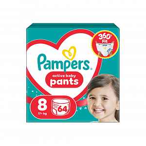 Pampers Active Baby vel. 8 17+ kg plenkové kalhotky 64 ks