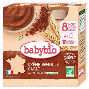 BABYBIO krupice s kakaem 4x85g