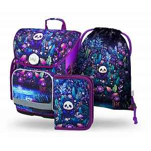 Baagl 3 SET Ergo Jungle Panda: aktovka, penál, sáček