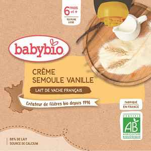 BABYBIO krupice s vanilkou 4x85g