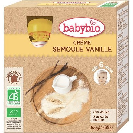 BABYBIO krupice s vanilkou 4x85g