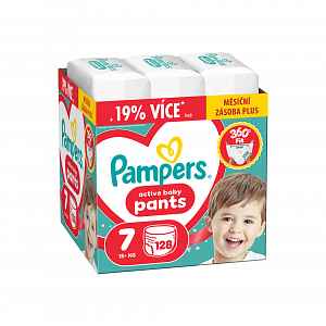 Pampers Active Baby vel. 7 15+ kg plenkové kalhotky 128 ks