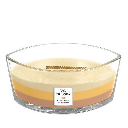 WoodWick Vonná svíčka loď Trilogy Golden Treats  453 g