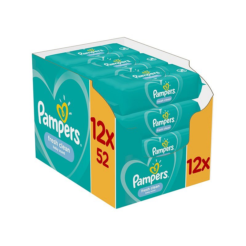 12 x PAMPERS Fresh Clean dětské čisticí ubrousky