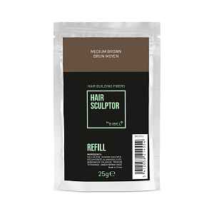 Náplň do pudru pro zakrytí řídnoucích vlasů Sibel Hair Building Fibers - středně hnědá, 25 g (8903103)