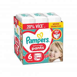 Pampers Active Baby vel. 6 13–19 kg plenkové kalhotky 144 ks