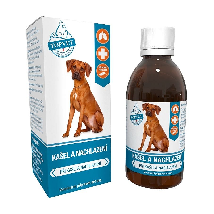 Topvet For Pets Kašel a nachlazení sirup pro psy 200 ml