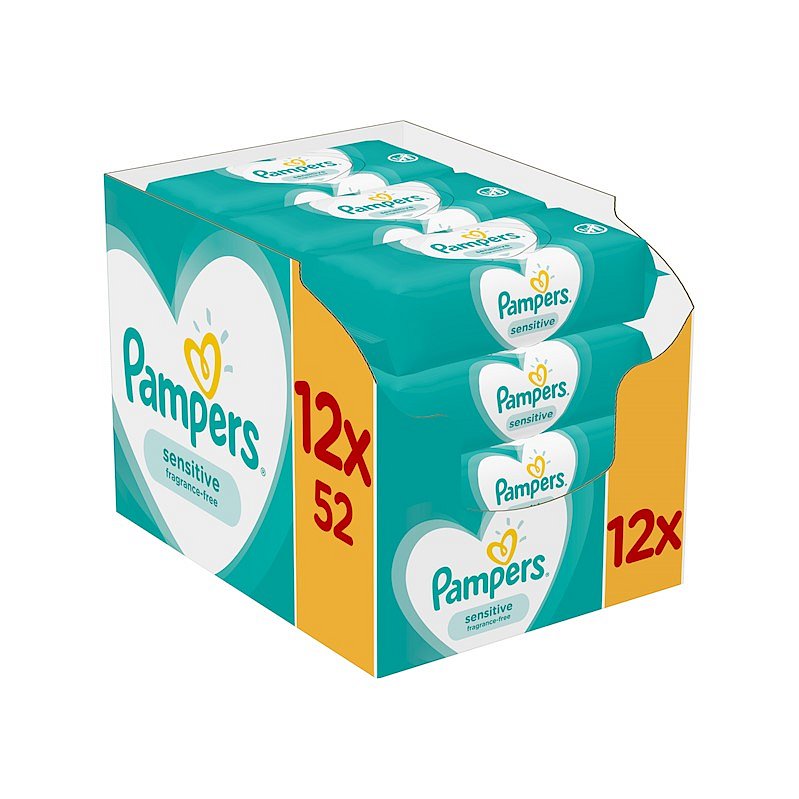 12 x PAMPERS Sensitive dětské čisticí ubrousky