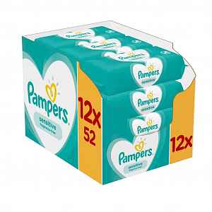 12 x PAMPERS Sensitive dětské čisticí ubrousky