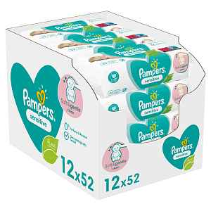 12 x PAMPERS Sensitive dětské čisticí ubrousky