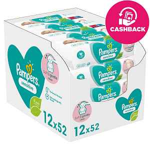 12 x PAMPERS Sensitive dětské čisticí ubrousky