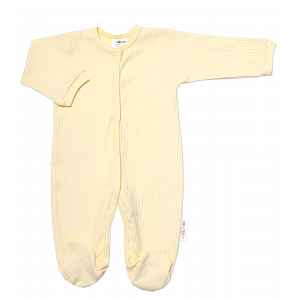 Baby Nellys Praktická 5-dílná žebrovaná soupravička do porodnice BOY, žlutá vel.  68