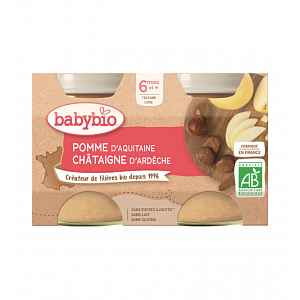 BABYBIO jablko s kaštanovým pyré 2x130g