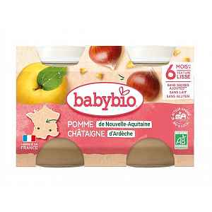 BABYBIO jablko s kaštanovým pyré 2x130g