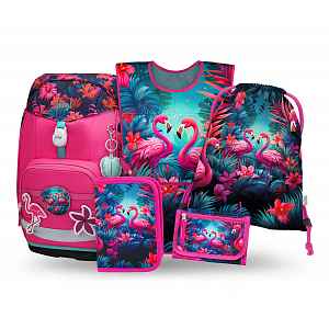 Baagl Školní set Airy Plus Plameňáci II