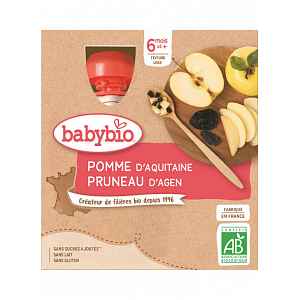 BABYBIO jablko švestka 4x90g