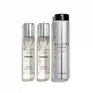 Chanel Allure Homme Sport Cologne kolínská voda (1x plnitelná + 2x náplň) 3 x 20 ml